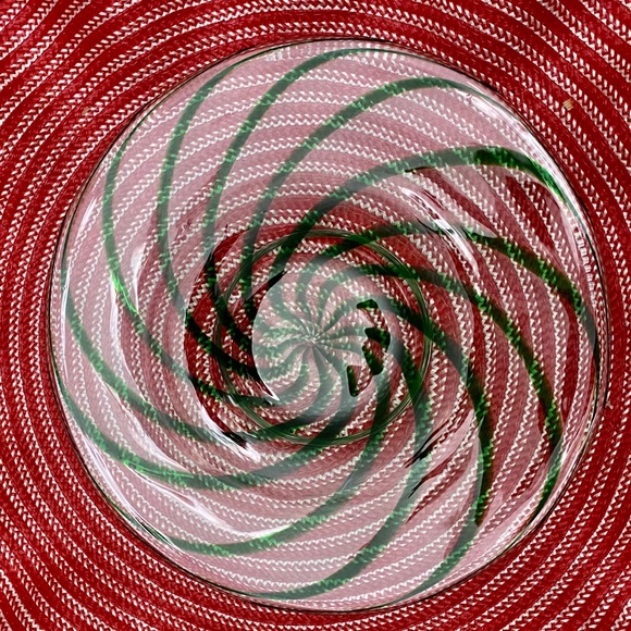 VINTAGE SWIRL ART GLASS HAND BLOWN GLASS PLATE - Picture 6 of 6